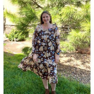 Hayden Floral Midi Dress New Boho Los Angeles